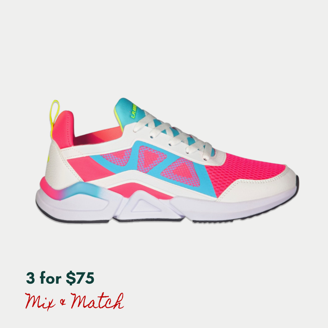 LA Gear Women's Tarzana Lowtop | White x Pink Everyday Sneaker