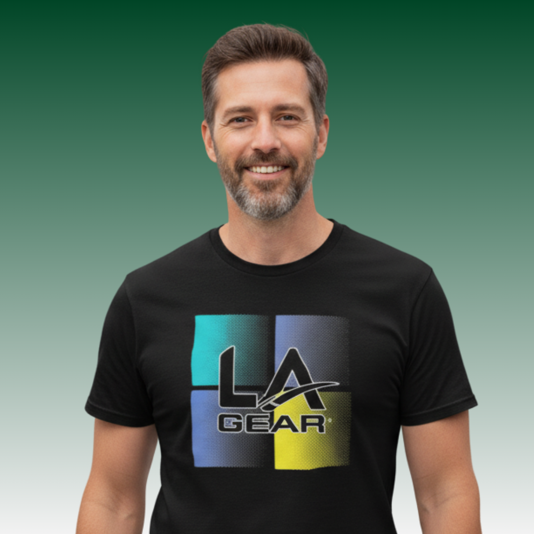 LA Gear Men's Short Sleeve Vintage Logo Tee | Black
