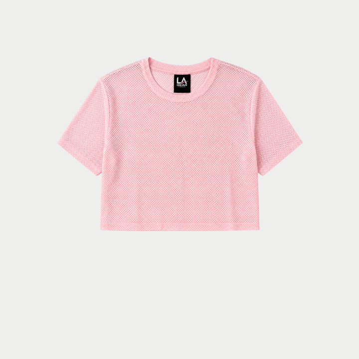 LA Gear Women’s Cropped Mesh Tee | Pink