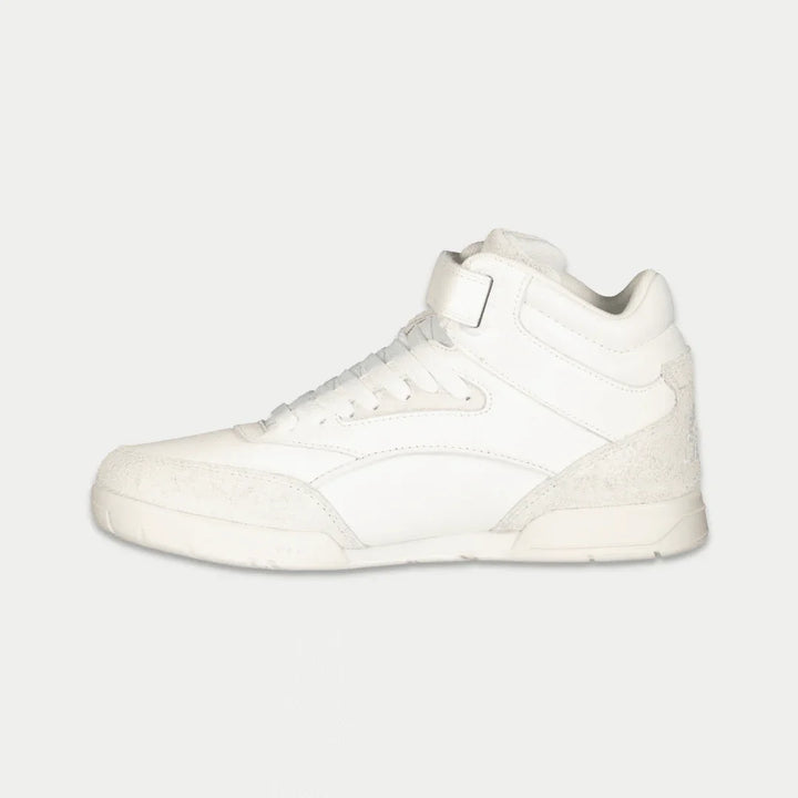 White sneaker on a light gray background
