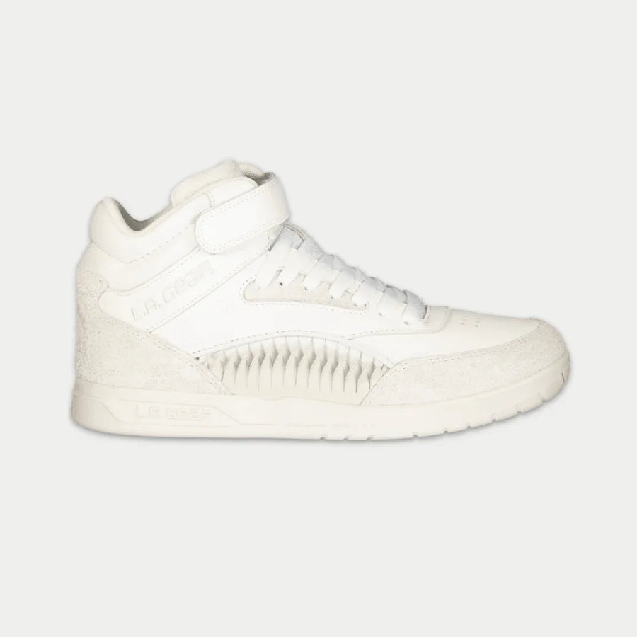 White sneaker on a light gray background