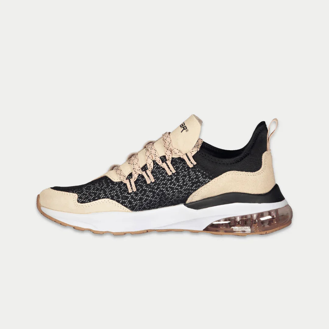 Black and pink sneaker on a white background