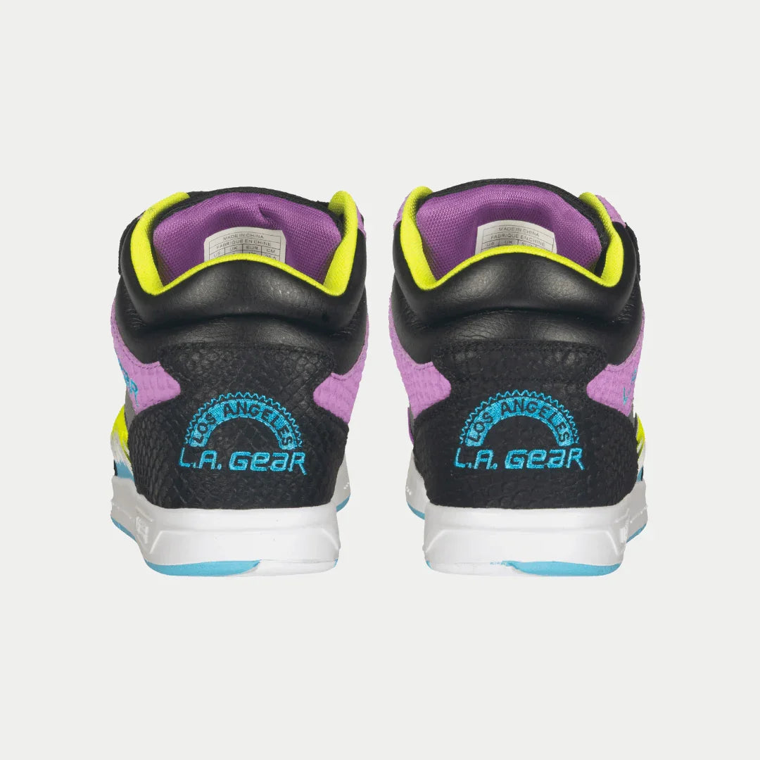 la gear pumps LA Gear Women's Hightop Flame 6 / Black x Purple x Turquoise